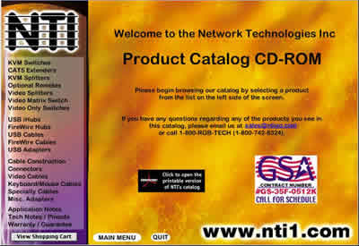 NTI's CD catalog with configurator