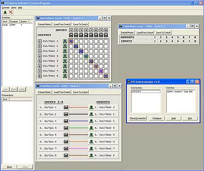 Screen Shot of the NTI Switch Control Program with GUI interface.
