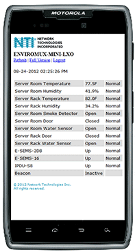 ENVIROMUX-MINI Mobile Phone Demo