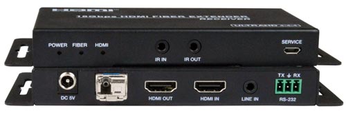 4K 18Gbps HDMI Extender with Stereo Audio and Local HDMI Loopout via One LC Singlemode or Multimode Fiber Optic Cable