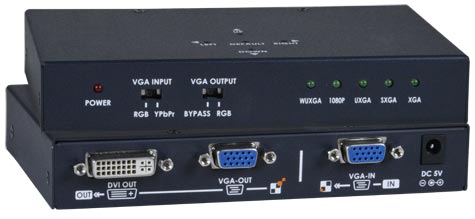 VGA-DVI analog to digital video signal converter