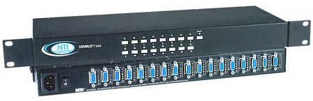 16 port VGA video only switch in rackmount enclosure