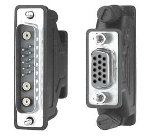 13W3 male-VGA female adapter