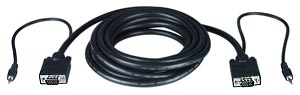 VGA plus Stereo Audio Cable, male to male, 50 feet