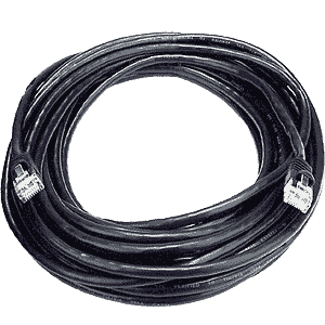 RJ45 male-male, CAT5 black, 100 feet