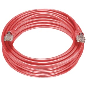 RJ45 male-male, CAT5E red, 25 feet