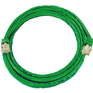 RJ45 male-male, CAT5 green, 7 feet