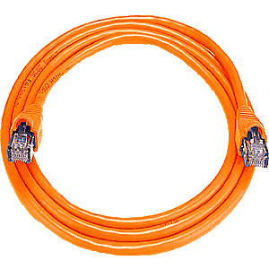 RJ45 male-male, CAT5 orange, 10 feet