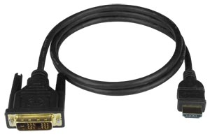 DVI-D to HDMI-A single link interface cable, male-male, 10 feet