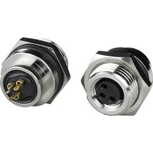 M8 3-Pin Circular Connector, Female, Panel Side