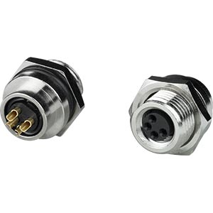 M8 4-Pin Circular Connector, Female, Panel Side
