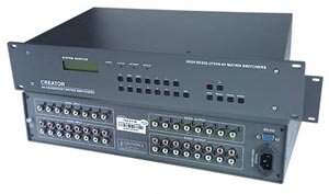 Rack Mount Composite Video Audio Matrix Switch 8x8, TV DVD satellite RCA router