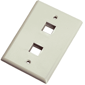Wall plate for keystone jack, 2 position