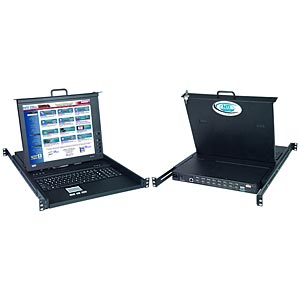 17 in. LCD KVM drawer with High Density USB DVI KVM switch, numeric keypad