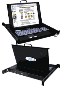 KVM drawer, PS/2 mouse & keyboard, 15 in. LCD, in 1RU
