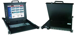 Clearance: 15 in. LCD KVM drawer with 8-port PS2 KVM switch, Single-Person Installation