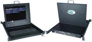 Terminal drawer with 16-port console switch, numeric keypad
