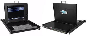 Terminal drawer with 16-port console switch