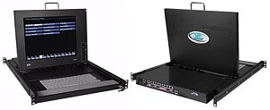 Ansi terminal in 1RU drawer with secure 8 port console switch