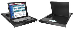 17 in. LCD monitor+SUN USB keyboard & mouse in 1 RU rack drawer