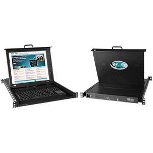 USB KVM Drawer, Liquidproof/Spillproof Keyboard, 17 in LCD