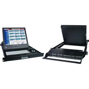 KVM drawer with 17 in. LCD, 2 users 16 computers, SUN PC KVM Matrix Switch with real mouse