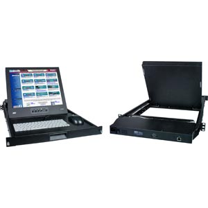 KVM drawer with 17 in. LCD,  KVM Switch via CAT5 and a real mouse