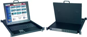 17 in. LCD KVM drawer with USB DVI KVM switch, numeric keypad