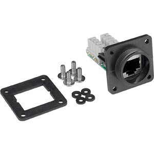 Waterproof Case Side CAT5e Shielded RJ45 Connector, with IDC termination block 15/16 - 20 UNEF threading