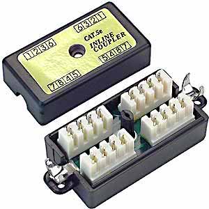 CAT5e Solid Conductor Inline Coupler, Shielded Female to Female