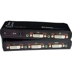 4-port DVI-D/HDMI Video Switch with Audio