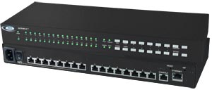 16-port Console Serial Port Switch with Ethernet Control