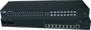 8-port Console Serial Port Switch with Ethernet Control, dual power