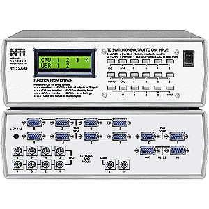 High Density SUN PC Matrix KVM Switch, 2 user 8 computer, 1RU
