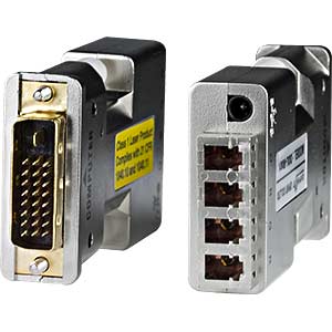 DVI extender via 4 removable fibers, 1920x1200 resolution