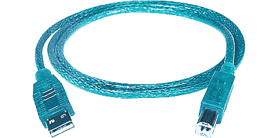 USB 2.0 A Male-B Male, 0.5 meter, Blueberry