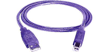USB 2.0 A Male-B Male, 0.5 meters, Grape