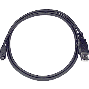 USB A Male-miniB male, 1 meter, Black, 4 pins on mini B