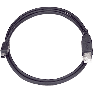 USB A Male-miniB male, 1 meter, Black, 5 pins on mini B