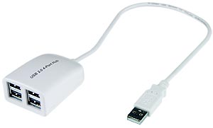 USB 2.0 Hub 4-Port Doubler High Speed Bus-Powered
