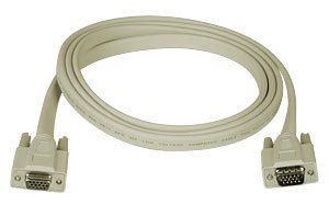 Flat VGA cable, male-to-female, 10 feet