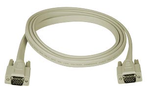Flat VGA cable, male-to-male, 3 feet