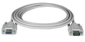 Thin VGA cable, male-to-female, 1.5 feet