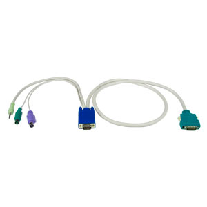 Connect PS/2 Computers + Audio to NTI High Density KVM Switch, 10 feet