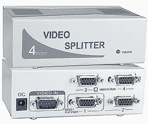 VGA splitter, 4 port, 1600x1200 resolution