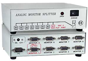 VGA splitter, 8 port, 1600x1200 resolution