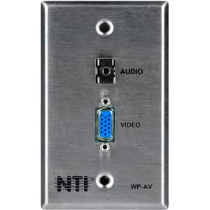 VGA & Stereo Audio Cable Terminator Single Gang Wallplate