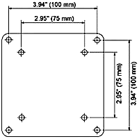 VESA standard mounting hole dimensions