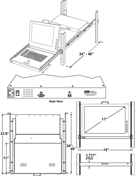 SUN USB KVM Drawer with SUN USB Keyboard
