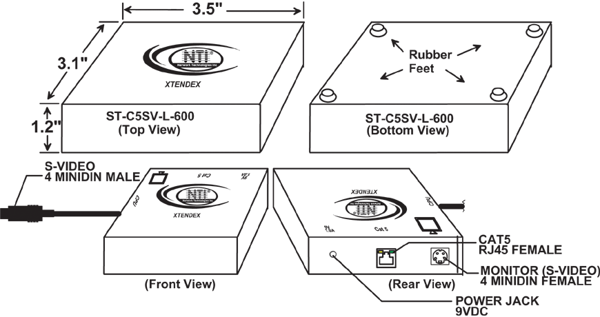 S-Video CAT5 Local Transmitter CAD Drawing